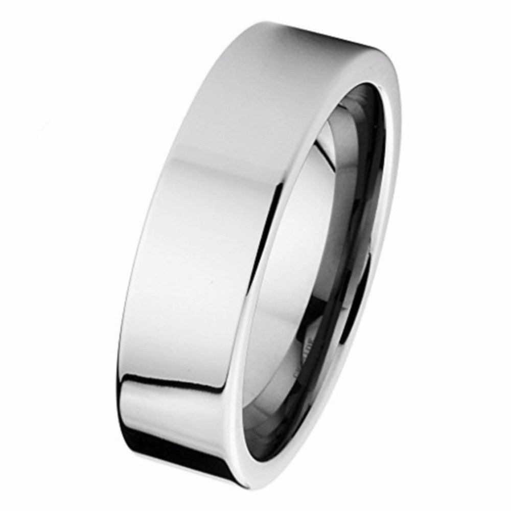 7mm Flat Tungsten Comfort-fit Wedding Band Ring